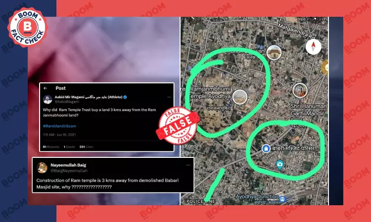 Claim Of Ayodhya Ram Temple Built Away From The Babri Masjid Spot Is False