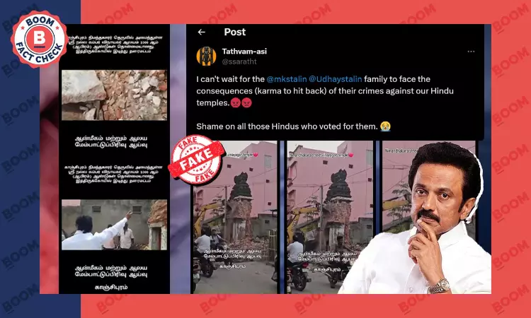 Video Of Private Temple Demolition In Tamil Nadu Peddled With False Claim