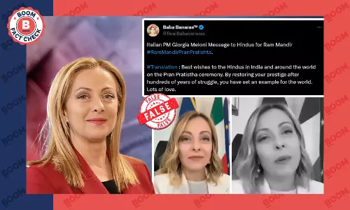 Mistranslated Video Peddled As Italian PM Meloni’s Message On Ram Mandir