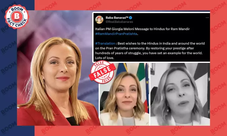 Mistranslated Video Peddled As Italian PM Meloni’s Message On Ram Mandir