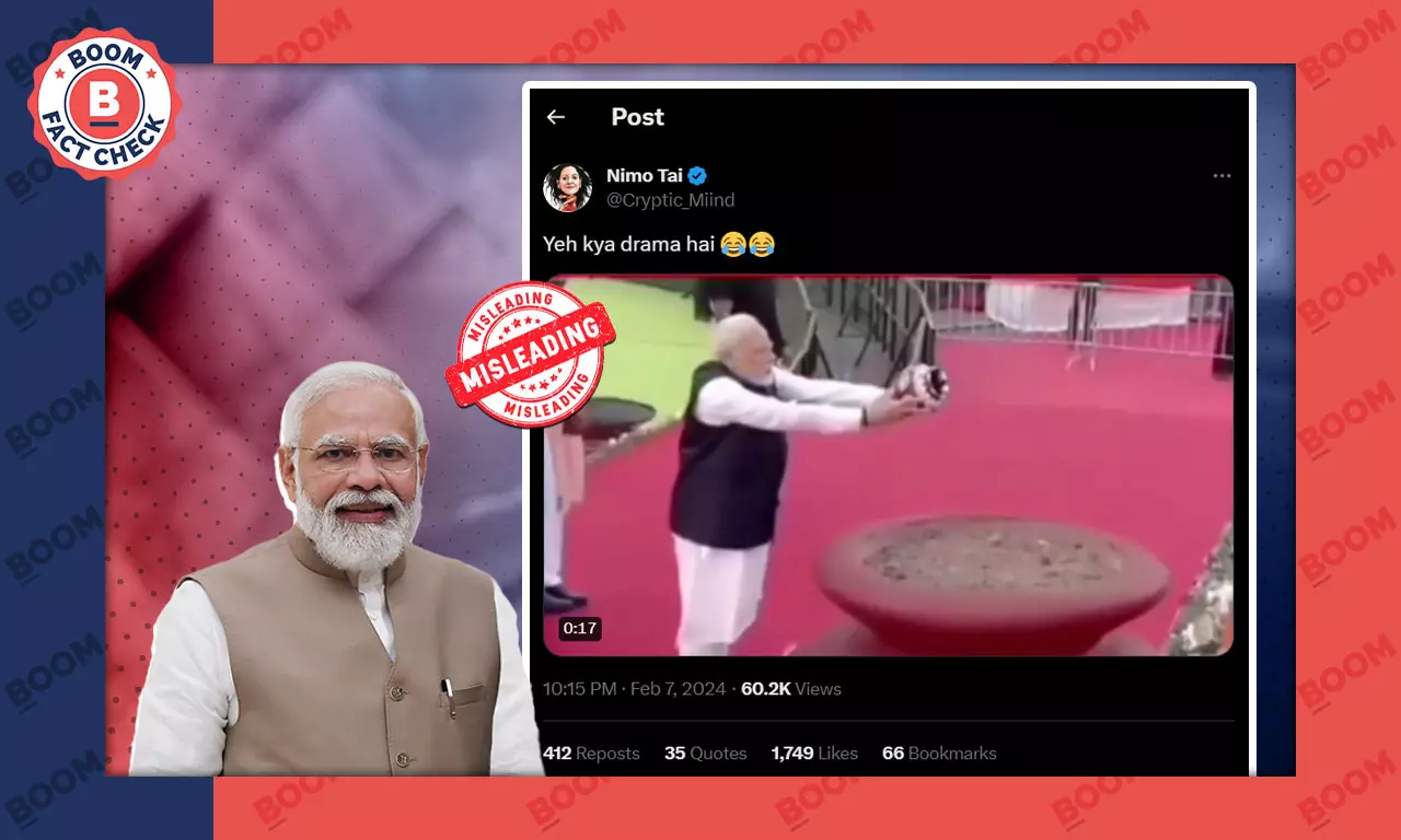 Video Showing PM Modi Pouring From Empty Pitcher Is Digitally Altered