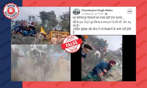 Video Does Not Show Farmers Crossing Barricades To Reach Delhi