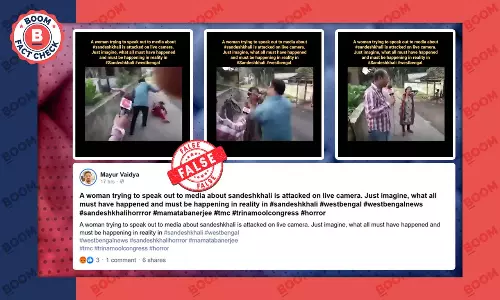 2018 Video Peddled As Woman Attacked On Live TV In Sandeshkhali