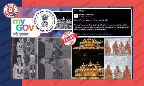 Govt Handles Falsely Claim Abu Dhabi BAPS Mandir Is UAEs First Temple