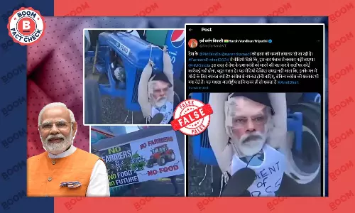 Doctored Video Of Modi Effigy On Tractor In US Viral With False Claim