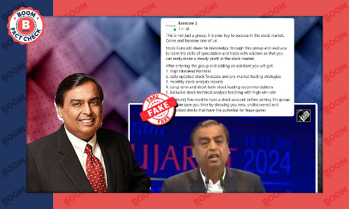 Video Of Mukesh Ambani Promoting Stock Market Forum Is A Deepfake