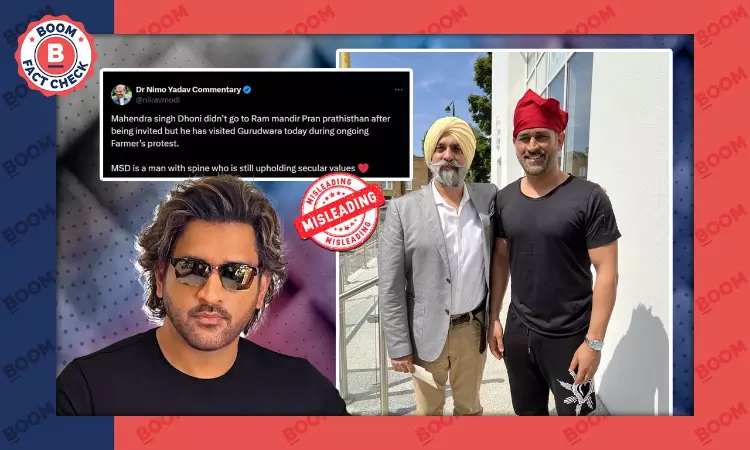 Old Photo Of MS Dhoni Outside UK Gurudwara Falsely Linked To Farmers Protest
