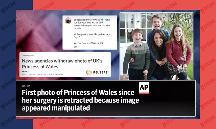 News Agencies Recall Photo Of Princess Kate, Citing Manipulation