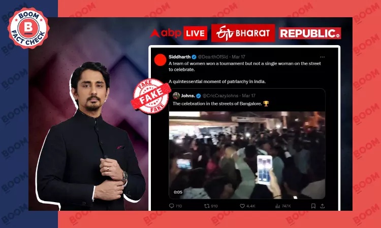 Media Outlets Misreport Actor Siddharth Criticised Women For Not Celebrating RCBs WPL Win