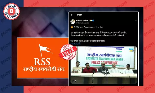 Video Of RSS Namesake Organisation Supporting INDIA Bloc Viral With False Claim