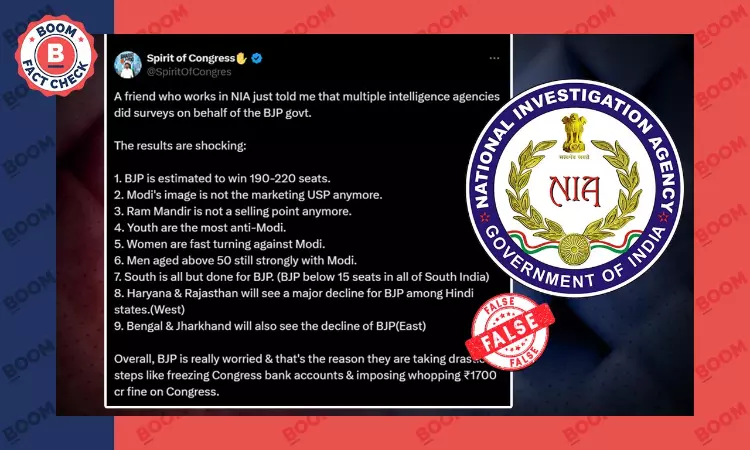Fake Posts Falsely Claim NIA Survey On Elections Show Anti-Modi Sentiment