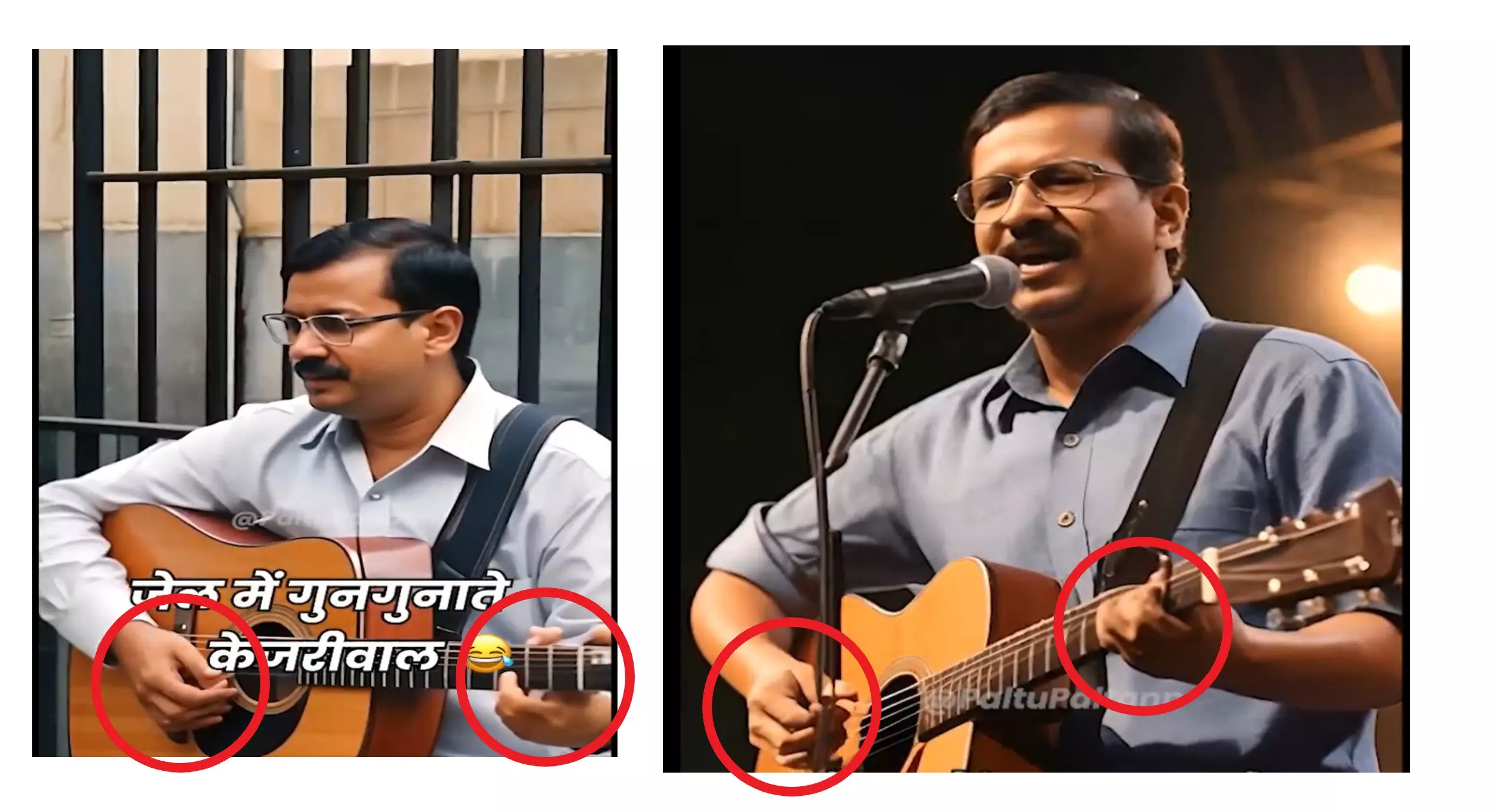 AI Generated photos of CM Arvind Kejriwal used in the viral deepfake video.