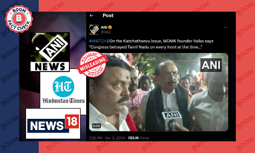 Media Outlets Publish Clipped Video Of MDMK Leader Vaiko Criticising Congress