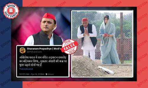 Photo Does Not Show Akhilesh Yadav Offering Flowers At Mukhtar Ansaris Grave