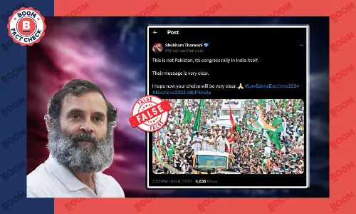 Photo of Congress Rally With IUML Flags Shared As Pakistan...