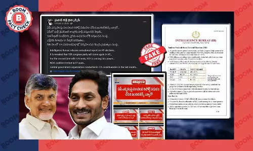 Intelligence Bureau Survey Claiming YSRCP Victory In Andhra Pradesh Is Fake