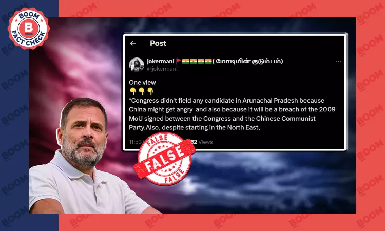 False Claims Of Congress Not Contesting For LS Polls From Arunachal Viral