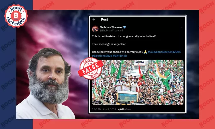 Photo of Congress Rally With IUML Flags Shared As Pakistan...