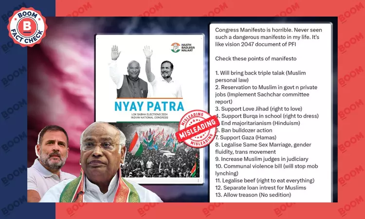 Viral Claims On Congress 2024 Polls Manifesto Are Misleading and False