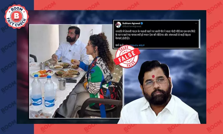 Photo Does Not Show Eknath Shinde Eating Non-Veg During Navratri