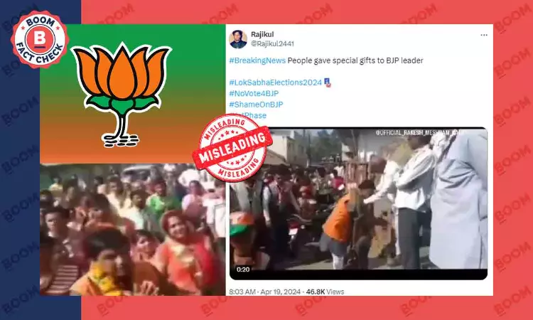Video Of BJP Leader Being Greeted With Garland Of Shoes Is Old