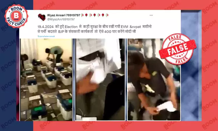 Old Video Falsely Shared As BJP Engaging In EVM Fraud