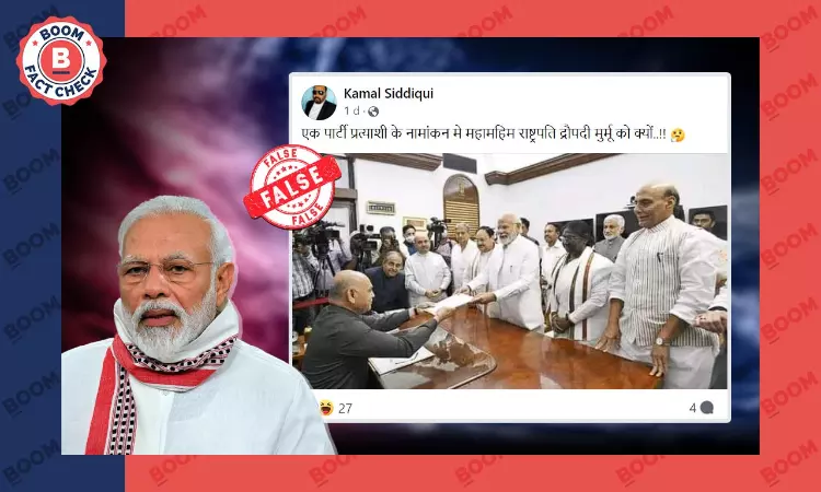 Old Photo Peddled As President Accompanying PM Modi To File LS Nomination