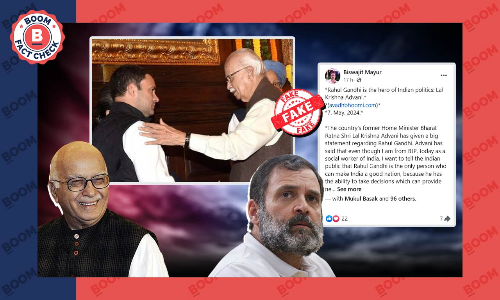 Quote Praising Rahul Gandhi Falsely Attributed to LK Advani