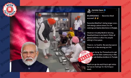 Post Falsely Claims PM Modi Served Food At Langar From An Empty Bucket