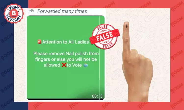 Message Claiming Women Wearing Nail Polish Not Allowed To Vote Is Fake