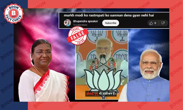 Cropped Video Falsely Shared As PM Modi Calling President Murmu Dark Skinned