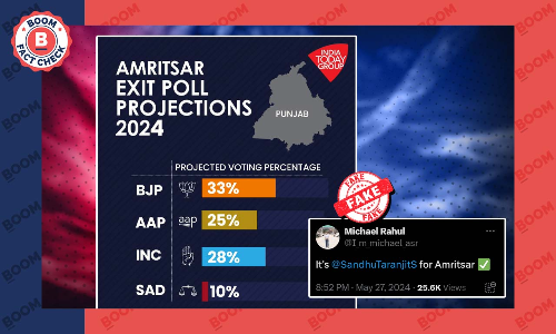 India Today LS Poll Graphic Predicting BJP Leading In Amritsar Is Fake