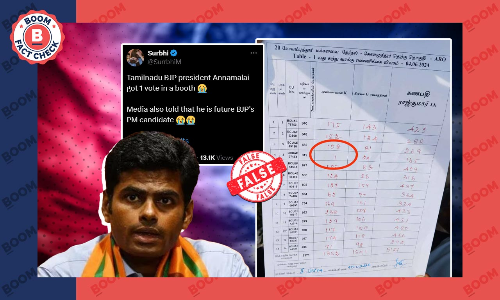 List Claiming BJPs K Annamalai Received 1 Vote In A Booth Is Morphed