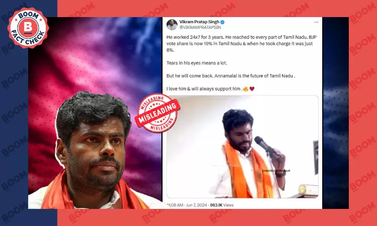 Video Of K Annamalai Crying Is Not Related To Lok Sabha Election Results