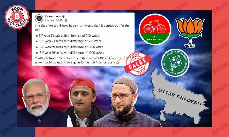 False Claim Of BJP Winning 165 Seats In UP With Less Than 2000 Votes Revived