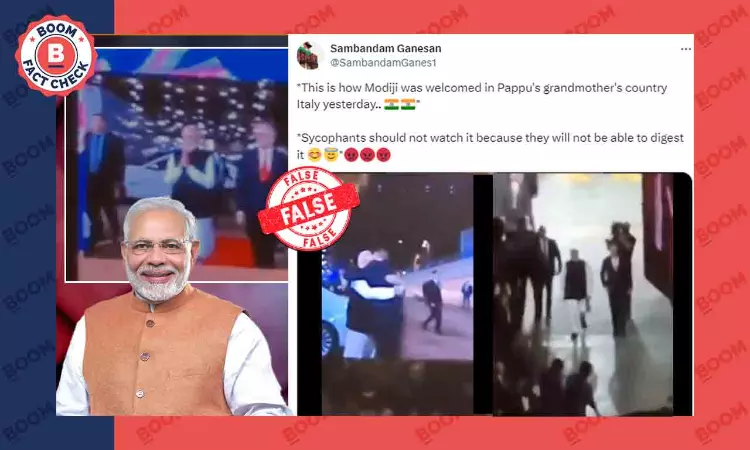 Video Of PM Modi Welcomed By Crowd Not From G7 Summit In Italy