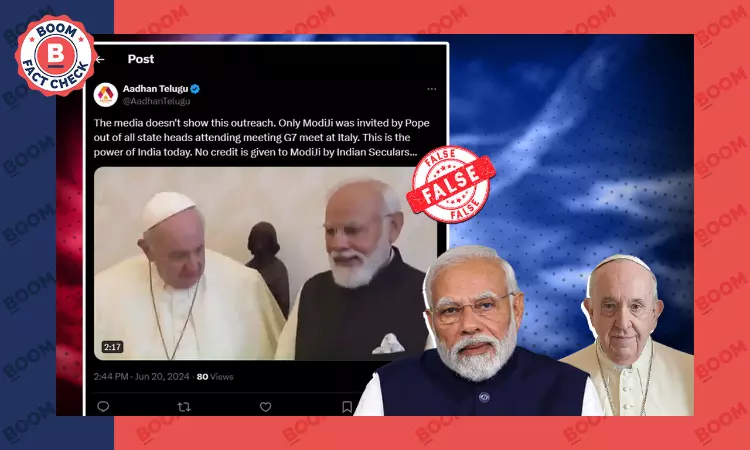 Video Of Pope Francis-PM Modi Meeting In 2021 Peddled With False Claim