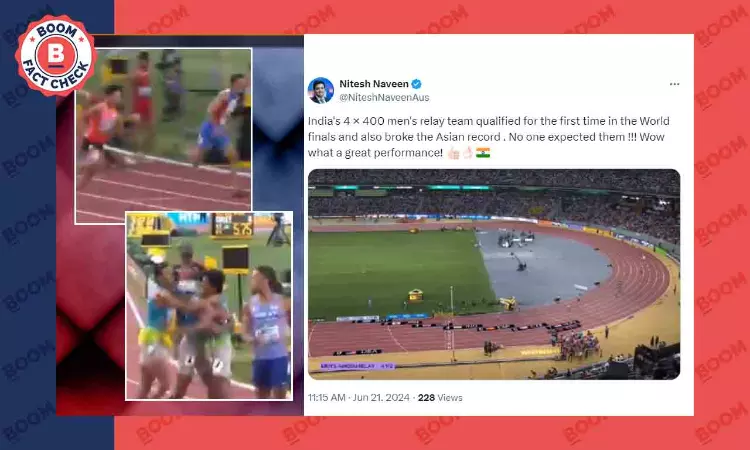 Video Of Indian Mens Relay Team Shattering Asian Record Is From 2023