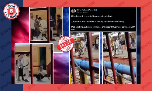 Old Video Of Cop Thrashing Elderly Man In Madhya Pradesh Falsely Viral As UP