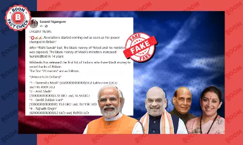 WikiLeaks List Naming BJP Leaders With Black Money In UK Banks Is Fake