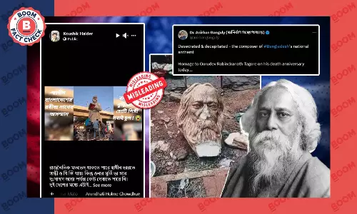 Old Visuals Of Tagores Statue Vandalised in Bangladesh Viral As Recent