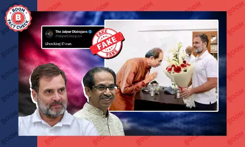 Photo Of Uddhav Thackeray Bowing Before Rahul Gandhi Is Digitally Altered