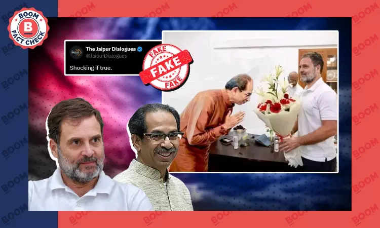 Photo Of Uddhav Thackeray Bowing Before Rahul Gandhi Is Digitally Altered