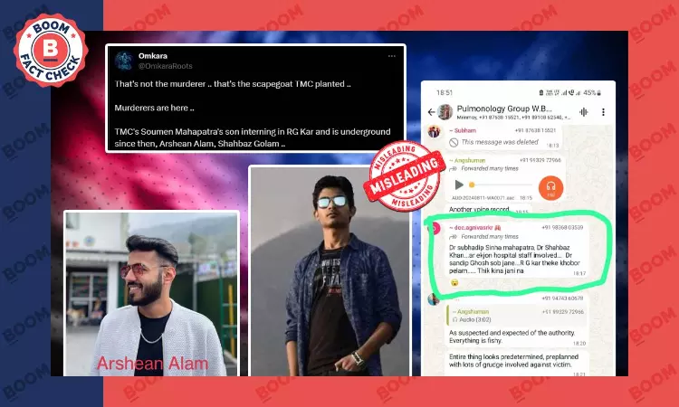 RG Kar Murder: Intern Misidentified As TMC MLA Soumen Mahapatras Son