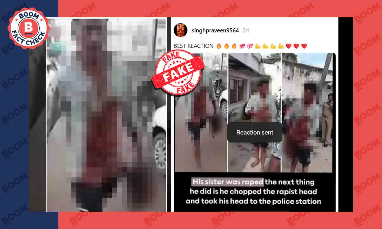 Old Video Of Karnataka Man Carrying Severed Head Revived With False Claim