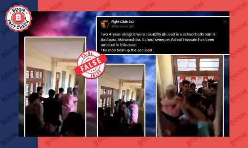 Video Of Badlapur School Vandalism Shared With Communal And False Claim
