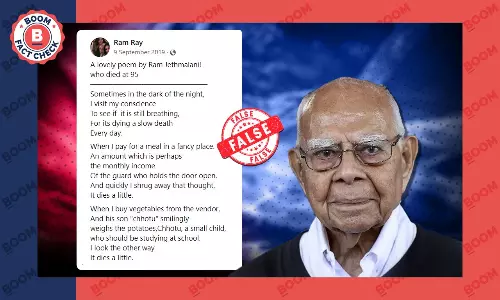 My Dying Conscience: Poem By Late Ram Jethmalani? Not Really