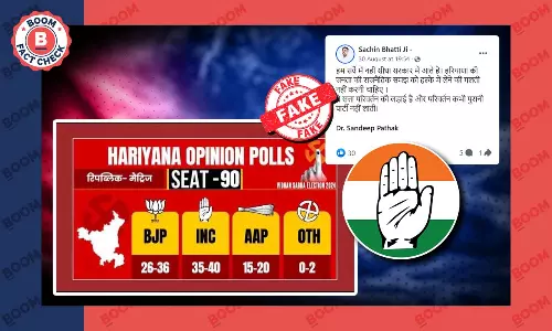 Haryana Election: Opinion Poll Graphic Showing Congress Lead Is Fake