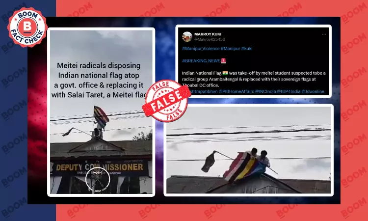 No, Students Did Not Replace Indian Tricolour With Meitei Flag In Manipur