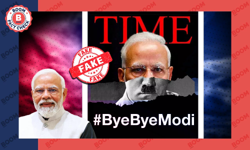Viral Photo Likening PM Modi To Hitler Is Not A Real TIME Cover
